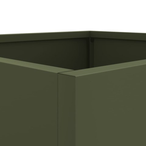 Donica, oliwkowa, 32x30x29 cm, stal Donica, oliwkowa, 32x30x29 cm, stal
