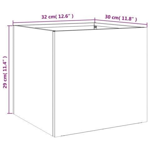 Donica, oliwkowa, 32x30x29 cm, stal Donica, oliwkowa, 32x30x29 cm, stal