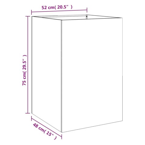 Donica, srebrna, 52x48x75 cm, stal galwanizowana Donica, srebrna, 52x48x75 cm, stal galwanizowana