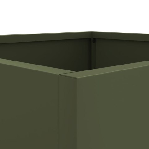 Donica, oliwkowa, 32x29x75 cm, stal Donica, oliwkowa, 32x29x75 cm, stal