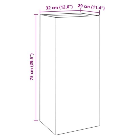 Donica, oliwkowa, 32x29x75 cm, stal Donica, oliwkowa, 32x29x75 cm, stal