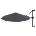  Parasol ścienny na metalowym słupku, 300 cm, antracytowy