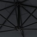  Parasol ścienny na metalowym słupku, 300 cm, antracytowy