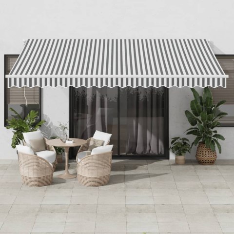  Automatyczna markiza z LED, antracytowo-biała, 450x300 cm