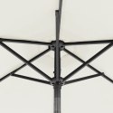 Parasol ogrodowy na stalowym słupku, biały, 225x225x212 cm