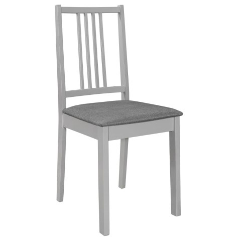 Krzesła z poduszkami, 2 szt., szare, lite drewno Krzesła z poduszkami, 2 szt., szare, lite drewno