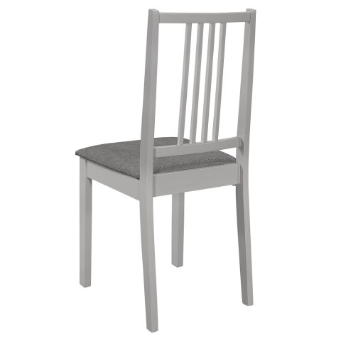 Krzesła z poduszkami, 2 szt., szare, lite drewno Krzesła z poduszkami, 2 szt., szare, lite drewno