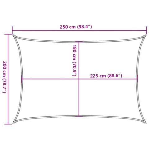 Żagiel przeciwsłoneczny, 160 g/m², kremowy, 2x2,5 m, HDPE Żagiel przeciwsłoneczny, 160 g/m², kremowy, 2x2,5 m, HDPE