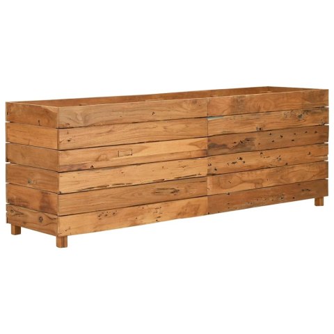 Podwyższona donica 150x40x55 cm drewno tekowe z recyklingu/stal Podwyższona donica 150x40x55 cm drewno tekowe z recyklingu/stal
