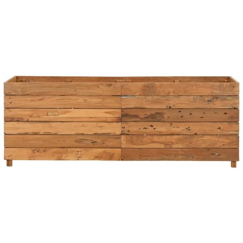 Podwyższona donica 150x40x55 cm drewno tekowe z recyklingu/stal Podwyższona donica 150x40x55 cm drewno tekowe z recyklingu/stal