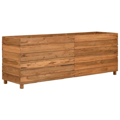 Podwyższona donica 150x40x55 cm drewno tekowe z recyklingu/stal Podwyższona donica 150x40x55 cm drewno tekowe z recyklingu/stal
