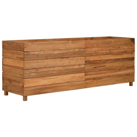Podwyższona donica 150x40x55 cm drewno tekowe z recyklingu/stal Podwyższona donica 150x40x55 cm drewno tekowe z recyklingu/stal