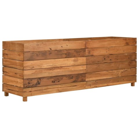 Podwyższona donica 150x40x55 cm drewno tekowe z recyklingu/stal Podwyższona donica 150x40x55 cm drewno tekowe z recyklingu/stal