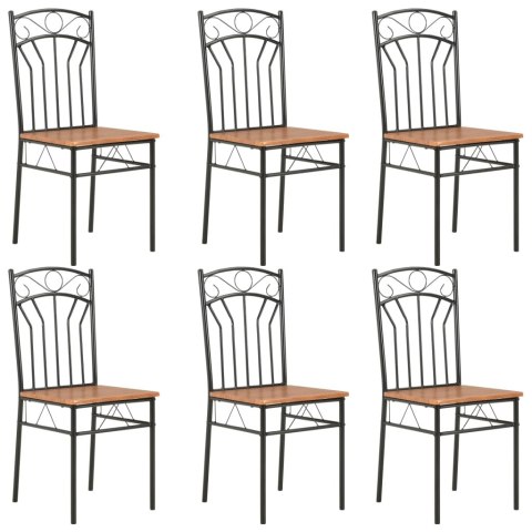Krzesła do jadalni, 6 szt., brązowe, MDF Krzesła do jadalni, 6 szt., brązowe, MDF