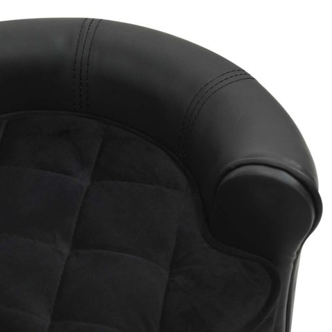 Sofa dla psa, czarna, 48x48x32 cm, plusz i sztuczna skóra Sofa dla psa, czarna, 48x48x32 cm, plusz i sztuczna skóra