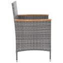  9-cz. zestaw mebli ogrodowych z poduszkami, rattan PE, szary