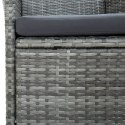  9-cz. zestaw mebli ogrodowych z poduszkami, rattan PE, szary