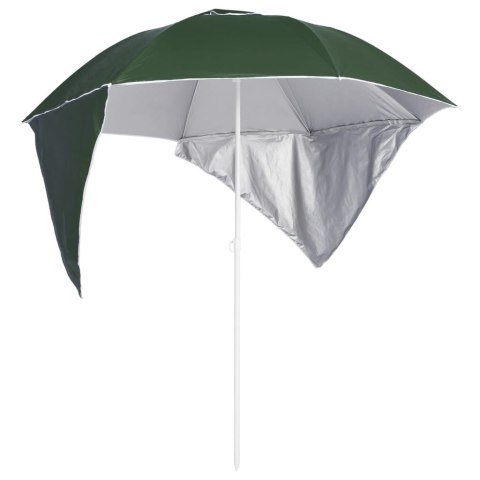  Parasol plażowy ze ściankami bocznymi, zielony, 215 cm
