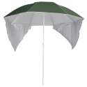  Parasol plażowy ze ściankami bocznymi, zielony, 215 cm