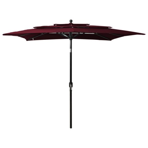 3-poziomowy parasol na aluminiowym słupku, bordowy, 2,5x2,5 m 3-poziomowy parasol na aluminiowym słupku, bordowy, 2,5x2,5 m