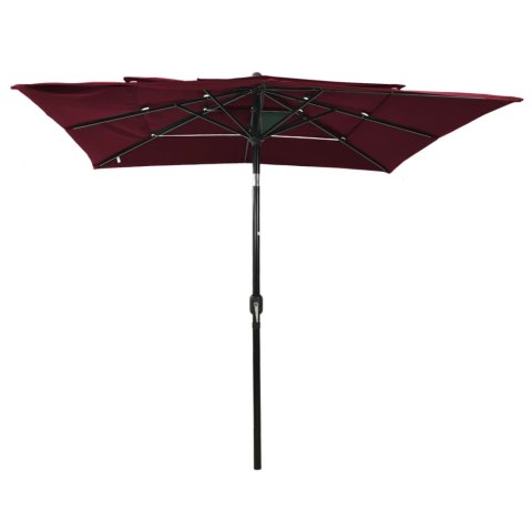 3-poziomowy parasol na aluminiowym słupku, bordowy, 2,5x2,5 m 3-poziomowy parasol na aluminiowym słupku, bordowy, 2,5x2,5 m