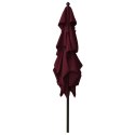  3-poziomowy parasol na aluminiowym słupku, bordowy, 2,5x2,5 m