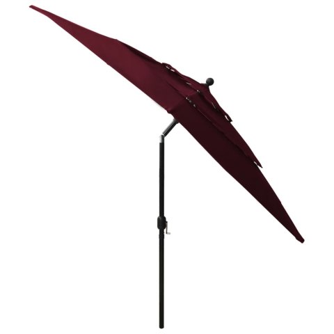 3-poziomowy parasol na aluminiowym słupku, bordowy, 2,5x2,5 m 3-poziomowy parasol na aluminiowym słupku, bordowy, 2,5x2,5 m