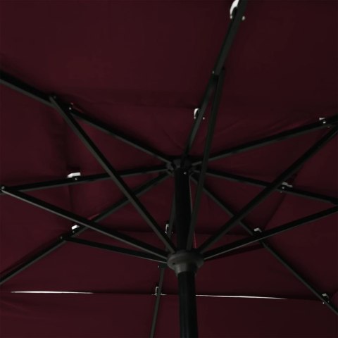 3-poziomowy parasol na aluminiowym słupku, bordowy, 2,5x2,5 m 3-poziomowy parasol na aluminiowym słupku, bordowy, 2,5x2,5 m