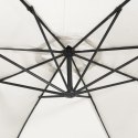  Parasol ogrodowy wiszący, światła LED, 300 cm, metal, piaskowy
