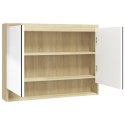  Szafka łazienkowa z lustrem, 80x15x60 cm, MDF, biel i dąb