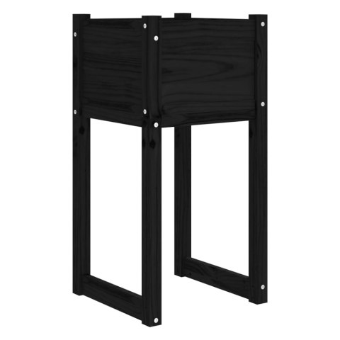 Donice, 2 szt., czarny, 40x40x81 cm, lite drewno sosnowe Donice, 2 szt., czarny, 40x40x81 cm, lite drewno sosnowe
