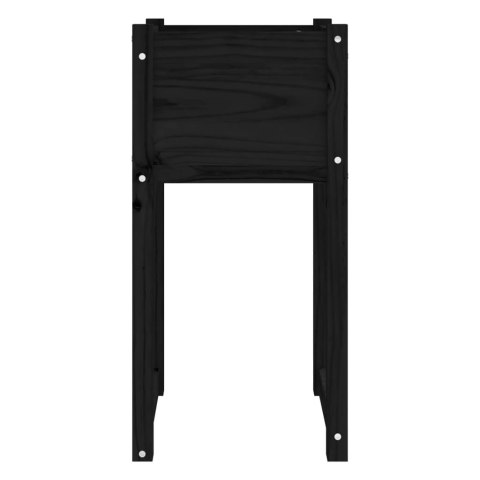 Donice, 2 szt., czarny, 40x40x81 cm, lite drewno sosnowe Donice, 2 szt., czarny, 40x40x81 cm, lite drewno sosnowe