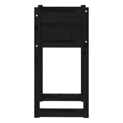Donice, 2 szt., czarny, 40x40x81 cm, lite drewno sosnowe Donice, 2 szt., czarny, 40x40x81 cm, lite drewno sosnowe