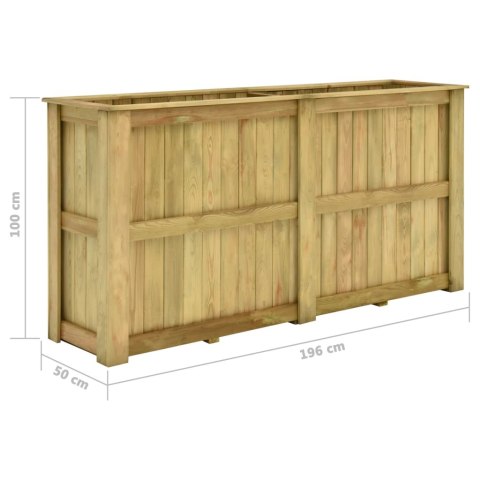 Podniesiona donica, 196x50x100 cm, impregnowane drewno sosnowe Podniesiona donica, 196x50x100 cm, impregnowane drewno sosnowe