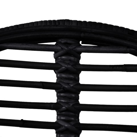 Krzesła stołowe, 6 szt., czarne, naturalny rattan Krzesła stołowe, 6 szt., czarne, naturalny rattan