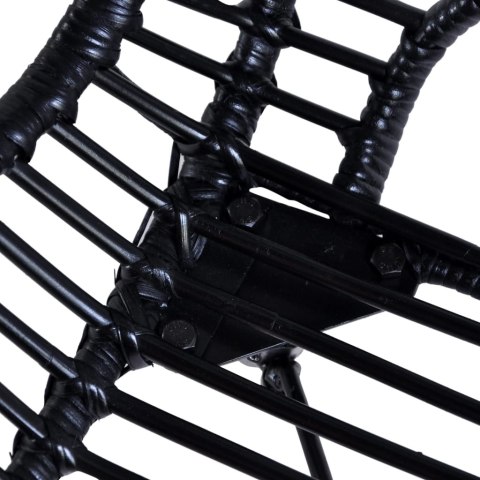 Krzesła stołowe, 6 szt., czarne, naturalny rattan Krzesła stołowe, 6 szt., czarne, naturalny rattan