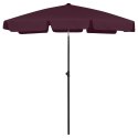  Parasol plażowy, bordowy, 180x120 cm