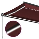  Ręcznie zwijana markiza z LED, burgundowa, 400x300 cm