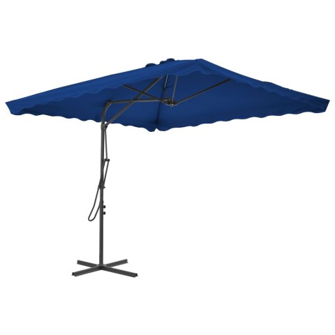  Parasol ogrodowy na stalowym słupku, niebieski, 250x250x230 cm