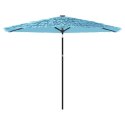  Parasol ogrodowy na stalowym słupku, niebieski, 288x288x225 cm