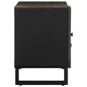 Szafka pod telewizor, czarna, 105x33x46 cm, lite drewno mango