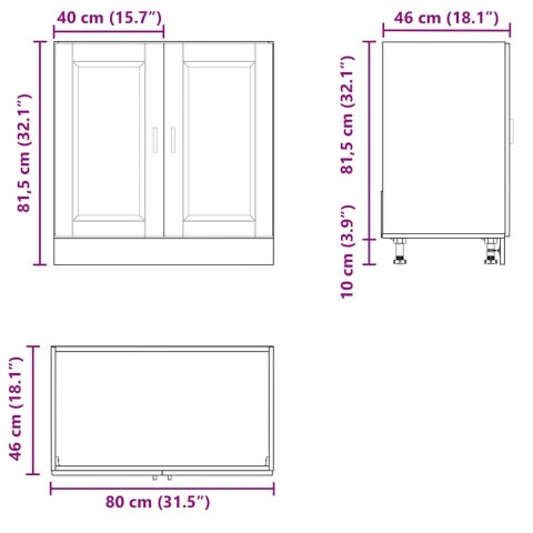 Szafka pod zlewozmywak, Porto, stare drewno, 80x46x81,5 cm Szafka pod zlewozmywak, Porto, stare drewno, 80x46x81,5 cm