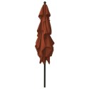 3-poziomowy parasol na aluminiowym słupku, terakotowy 2,5x2,5 m