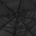  4-poziomowy parasol na aluminiowym słupku, czarny, 3x3 m