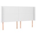  Łóżko kontynentalne z materacem i LED, biała ekoskóra 200x200cm