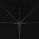  Parasol ogrodowy na stalowym słupku, czarny, 250x250x230 cm
