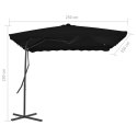  Parasol ogrodowy na stalowym słupku, czarny, 250x250x230 cm