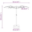  Podwójny parasol ogrodowy, piaskowy, 316x240 cm
