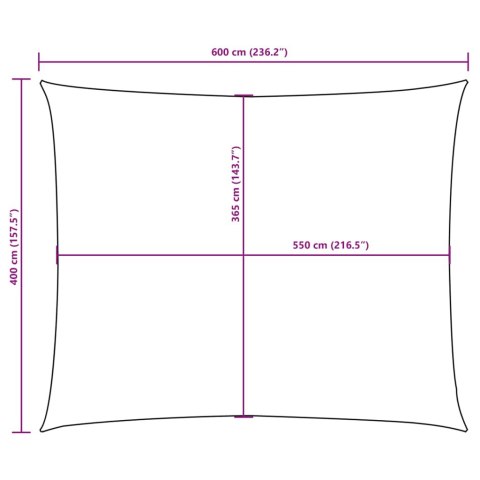 Prostokątny żagiel ogrodowy z tkaniny oxford, 4x6 m, beżowy Prostokątny żagiel ogrodowy z tkaniny oxford, 4x6 m, beżowy