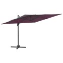  Wiszący parasol z LED, bordowy, 400x300 cm